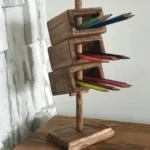Ahşap dekoratif 3 parça kalemlik