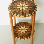 Ahşap Yan Sehpa - Geometrik Yıldız Motifli Tasarım