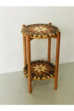 Ahşap Yan Sehpa - Geometrik Yıldız Motifli Tasarım - Görsel 2